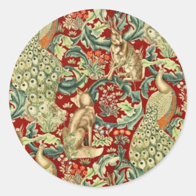 Adesivo William Morris Red Pattern Forest (Frente)