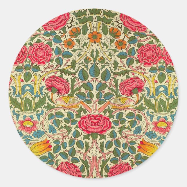 Adesivo William Morris Rosa Floral Chintz Rosa (Frente)