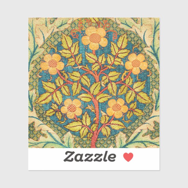 Adesivo William Morris Rosa Wreath: Artes e Artesanatos Cl (Folha)