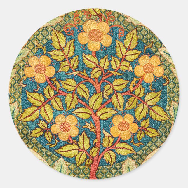 Adesivo William Morris Rosa Wreath: Artes e Artesanatos Cl (Frente)