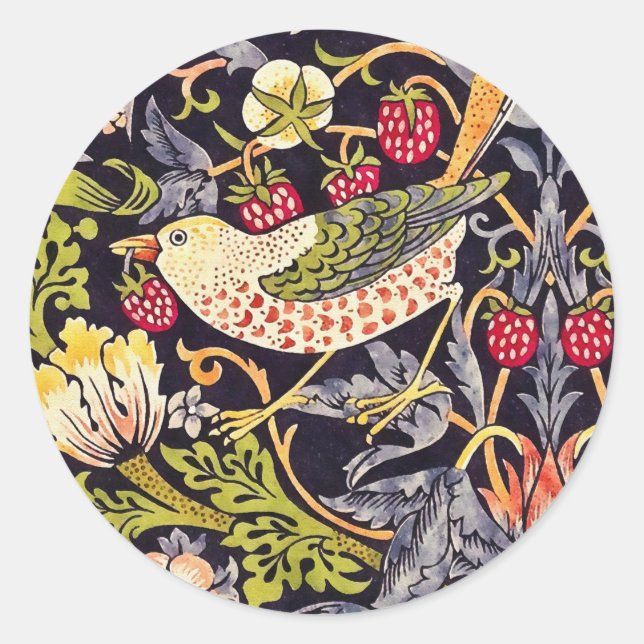 Adesivo William Morris Strawberry Thef Floral Art Nouveau (Frente)