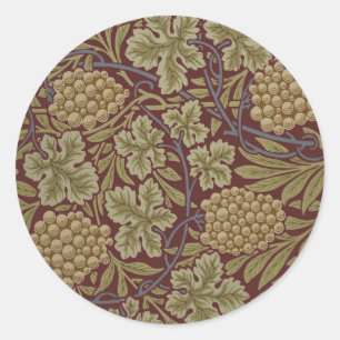 Adesivo William Morris Vine Grape Red Green Art