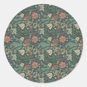 Adesivo William Morris Vintage Compton Verde Rosa Floral
