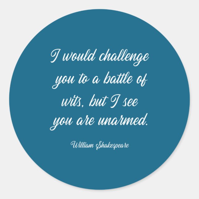 Adesivo William Shakespeare Battle Of Wits English Literat (Frente)