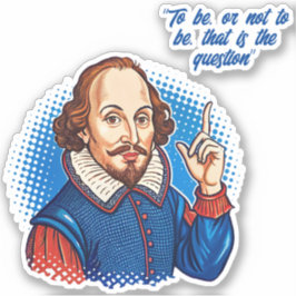 Adesivo William Shakespeare - Ilustração de retrato para s