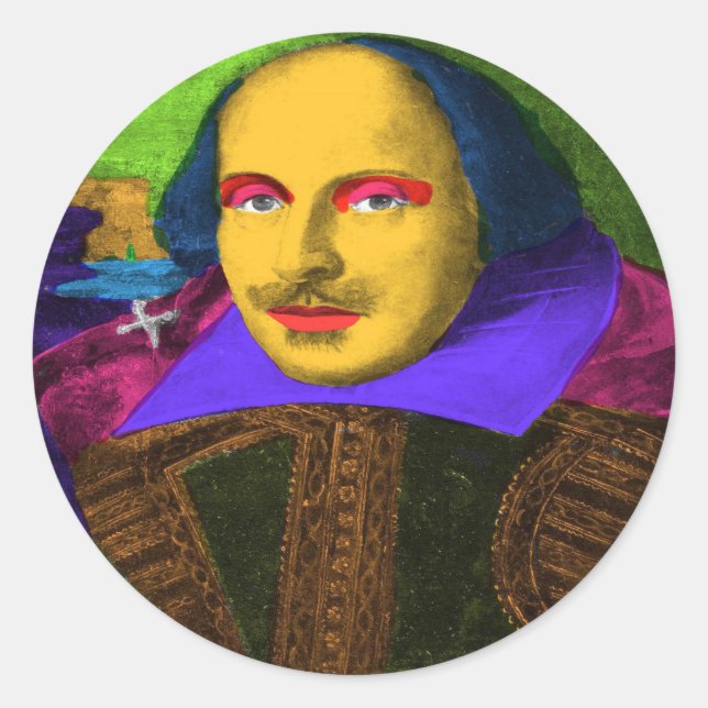 Adesivo William Shakespeare Pop Art (Frente)