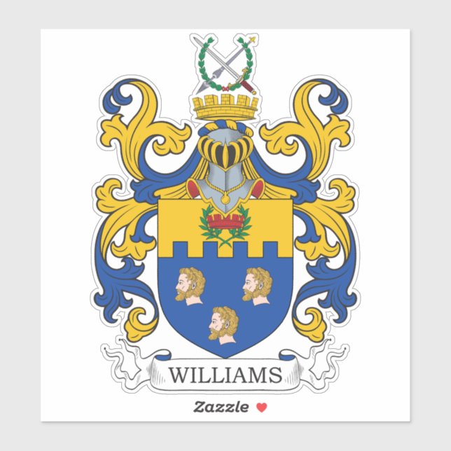 Adesivo Williams Family Crest (Folha)