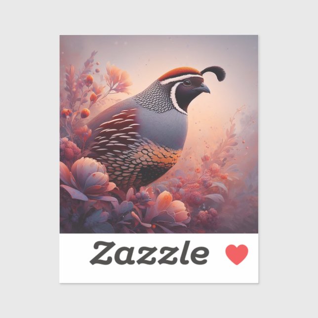 Adesivo Willife Nature California Quail Bird (Folha)