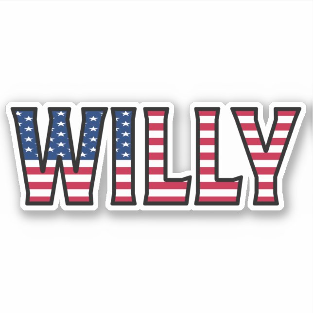Adesivo Willy Name Vorname USA Sticker Stickerset (Frente)