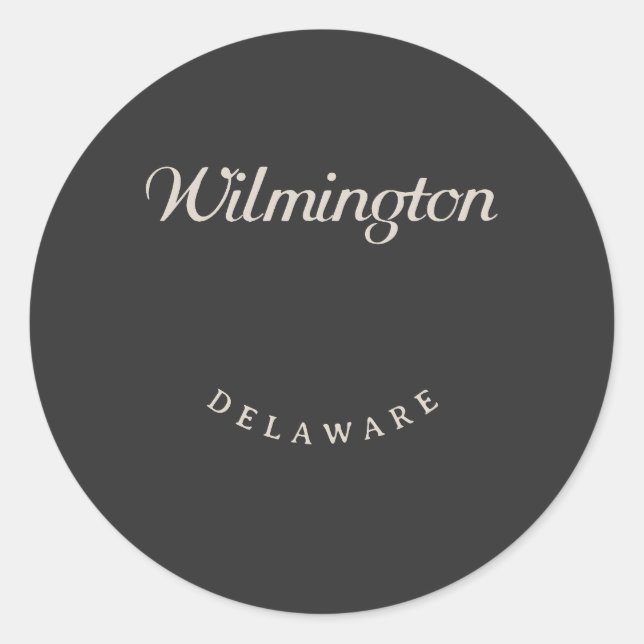 Adesivo Wilmington Delaware White Font (Frente)