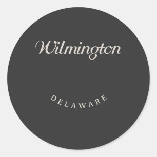 Adesivo Wilmington Delaware White Font