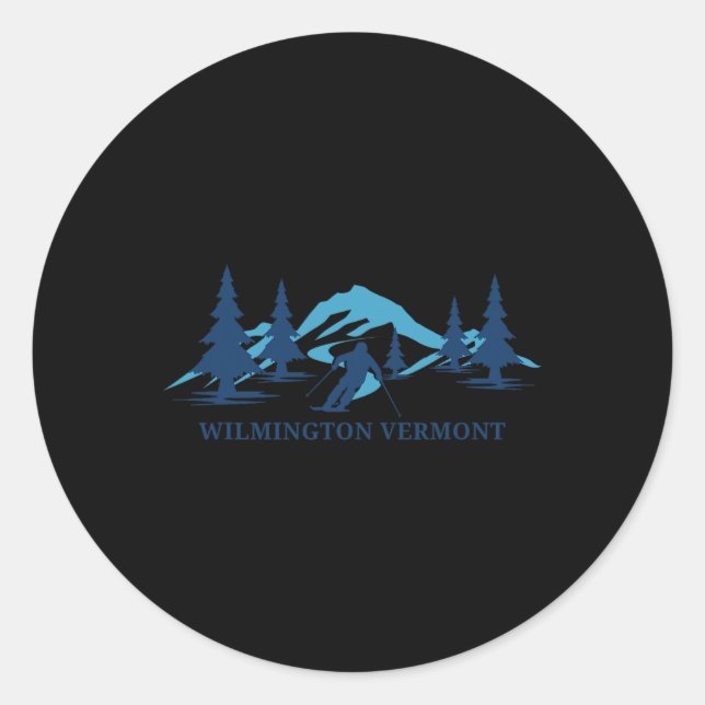 Adesivo Wilmington Vermont Ski Resort Skiing Skier  (Frente)