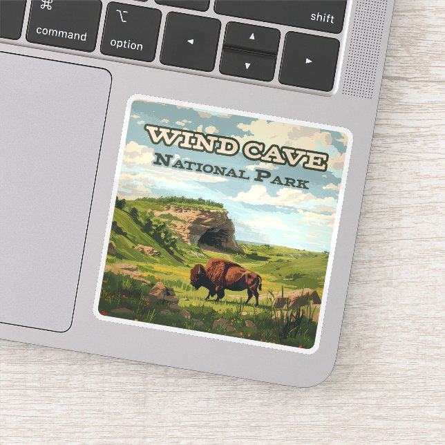 Adesivo Wind Cave National Park Bison South Dakota (Detalhe)