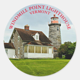 Adesivo Windmill Point Lighthouthouse, Vermont Round Stick