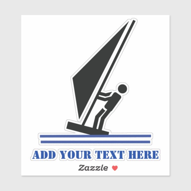 Adesivo Windsurfer em conselho preto e azul (Folha)