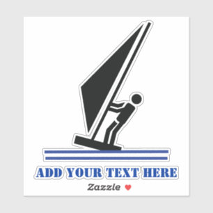 Adesivo Windsurfing preto e azul do Windsurfer a bordo