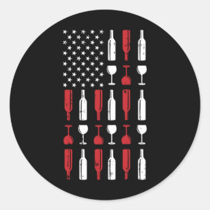 Adesivo Wine Gl 4 De Julho Vintage Usa Flag Patriotic Dri