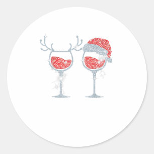 Adesivo Wine Glass Santa Hat Reindeer Engraçado Dri