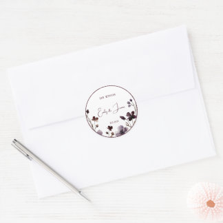 Adesivo Wine Red Plum Mauve Fall Floral Wedding