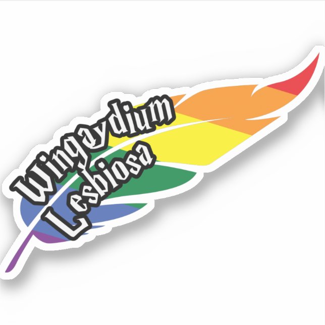 Adesivo Wingaydium Lesbiosa - LGBTQ+ Magic Pun Engraçado (Frente)