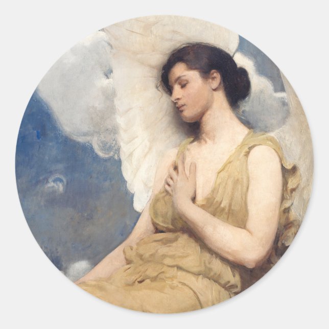 Adesivo Winged angel figure sleeping dreaming on clouds (Frente)