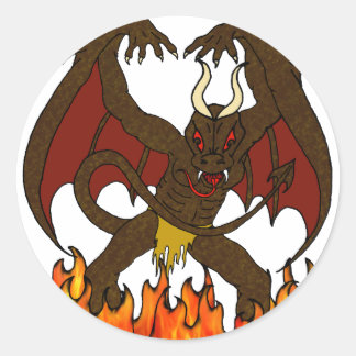 Adesivo Winged Demon e Hell Flames