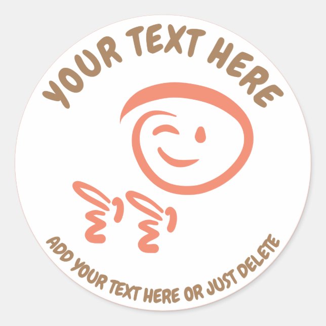 Adesivo Winking Emoji Face com Fingerguns Doodle Modelo (Frente)