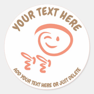 Adesivo Winking Emoji Face com Fingerguns Doodle Modelo