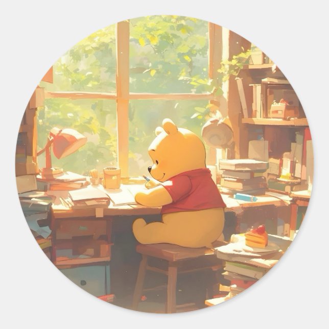 Adesivo Winnie, os livros Pooh (Frente)