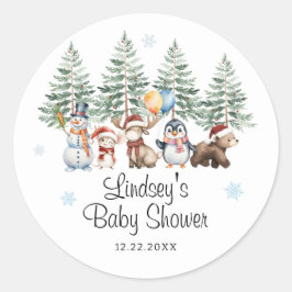 Adesivo Winter Animal Baby Shower