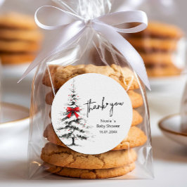Adesivo Winter Baby Shower Thank You – Editable Text