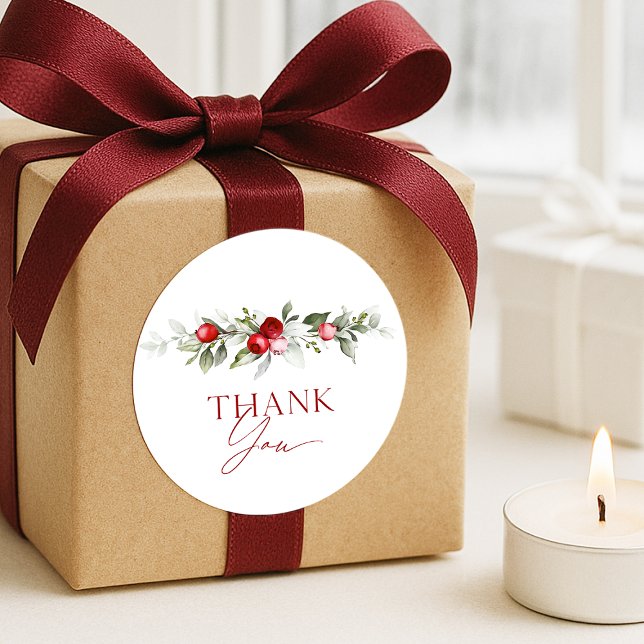 Adesivo Winter Berry Thank You (Criador carregado)