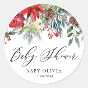 Adesivo Winter Blooms Garland Floral Chá de fraldas