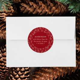 Adesivo Winter Branch Cranberry Holiday Endereço de devolu