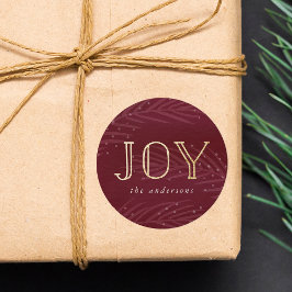 Adesivo Winter Branches Joy Burgundy e Feriado Dourado
