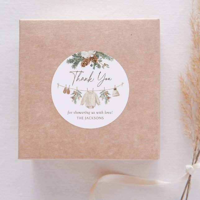 Adesivo Winter Clothesline Baby Shower (Criador carregado)