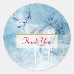 Adesivo Winter Deer and Pine Trees Obrigado