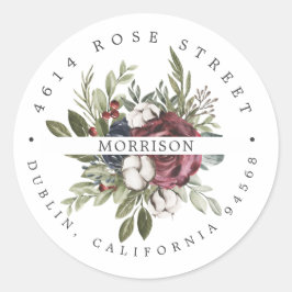 Adesivo Winter Floral | Boho Botanical Return Address