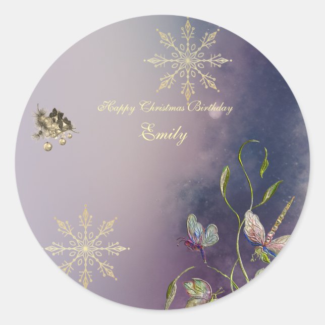 Adesivo Winter Glow Birthday Round stickers  (Frente)