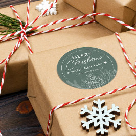 Adesivo Winter Greenery Felry Christmas Personalizado