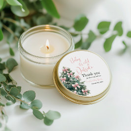 Adesivo Winter It's Cold Outside Pink Bow Girl Baby Shower