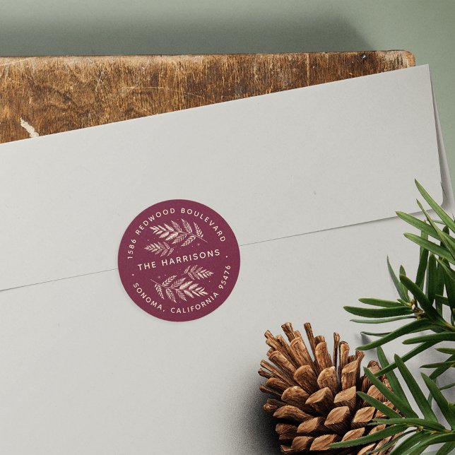 Adesivo Winter Laurel Return Address (Criador carregado)