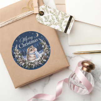 Adesivo Winter Night Christmas Hamster Sticker