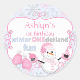 Adesivo Winter One derland First Birthday Snowman Mittens