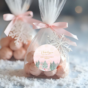 Adesivo Winter ONE derland Snowman Girl Birthday Pink