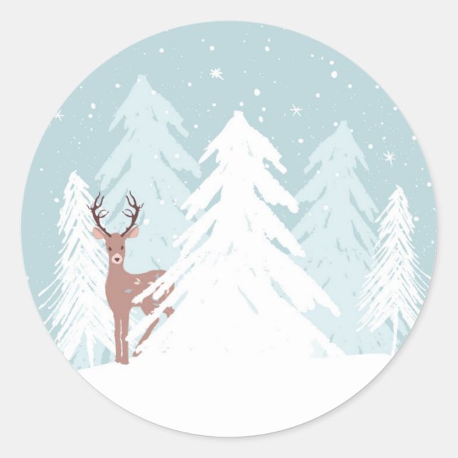 Adesivo Winter Onederland First Birday Sticker Deer (Frente)