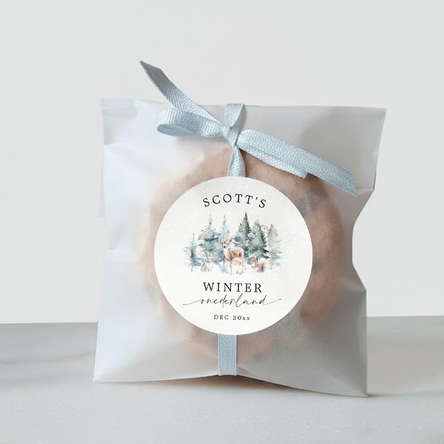 Adesivo Winter ONEderland Forest Animals 1st Birthday (Criador carregado)