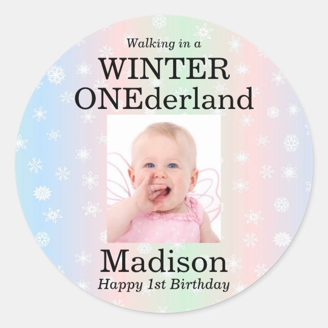 Adesivo Winter Onederland Photo Snowflake (Frente)