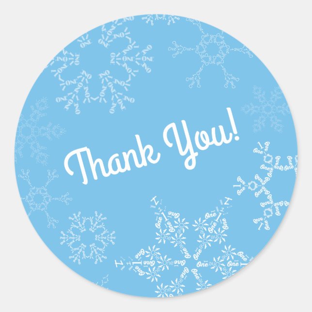 Adesivo Winter Onederland Snowflake Kid Party (Festa de pr (Frente)