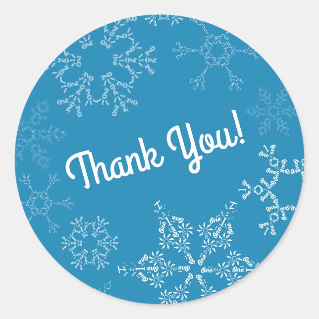 Adesivo Winter Onederland Snowflake Kid Party (Festa de pr (Frente)